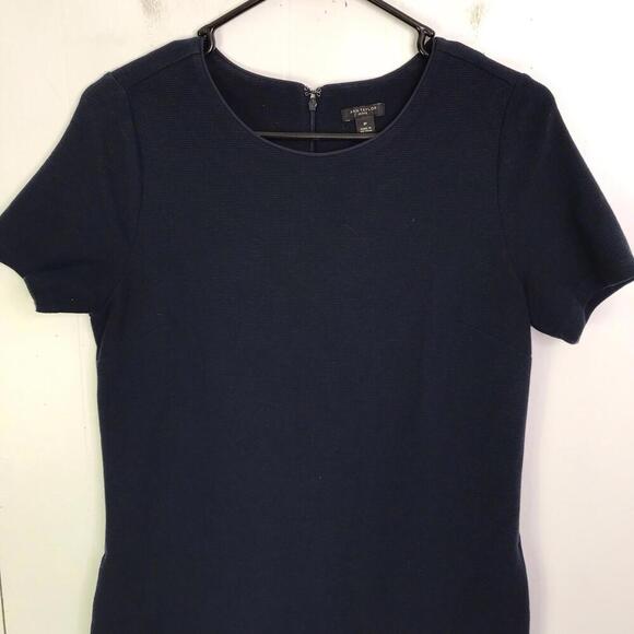 Ann Taylor Dress Womens 8P Navy Short Sleeve Corpcore Classic Preppy Office - Picture 3 of 7
